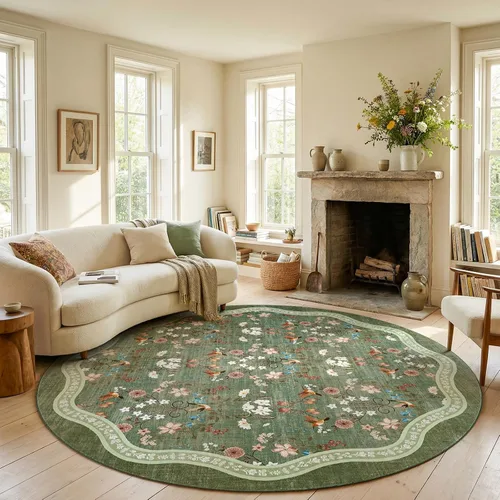 Miniatura 40 de Jinchan Alfombra Floral de Pasillo, 2x5, Alfombras Antideslizantes Lavables a Máquina, Alfombra Suave de Pelo Bajo para Pasillo, Resistente a