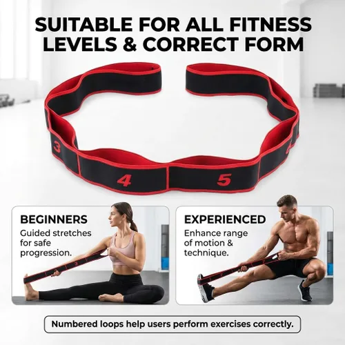 Miniatura 3 de Fitness Resistance Band for Stretching and Yoga, 8-Section Elastic Training Bands with Handles, Numbered Resistance Bands, Fashionable Puller