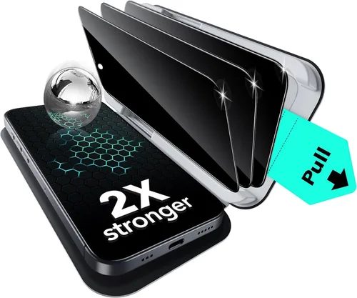 Miniatura 10 de ESR Paquete de 3 protectores de pantalla de privacidad para iPhone 17 Pro, grado militar, inastillables, dureza 9H, vidrio templado antiespía