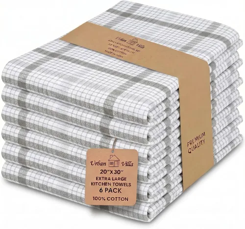 Miniatura 101 de Urban Villa Toallas de cocina 100% algodón, paquete de 6, altamente absorbentes, de secado rápido, súper suaves, de primera calidad, para cocina