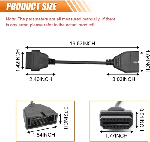 Miniatura 2 de KITUREK Adaptador OBD1 a OBD2, OBD1 12 pines a OBD2 16 Pines lector de código escáner adaptador de herramienta de diagnóstico, reemplazo