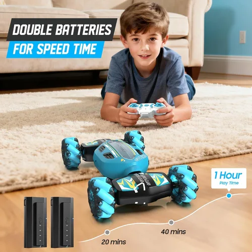 Miniatura 7 de Auto de acrobacias RC con detección de gestos para niños de 8 a 12 años, juguete de regalo para niños, control remoto 4WD, rotación de 360°