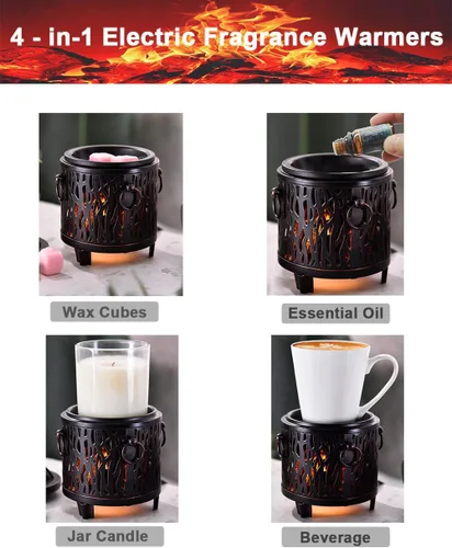 Miniatura 8 de Calentador de cera para chimeneas eléctricas, quemador de cera metálica, calentador de cera perfumada para regalos y decoraciones de oficina en casa