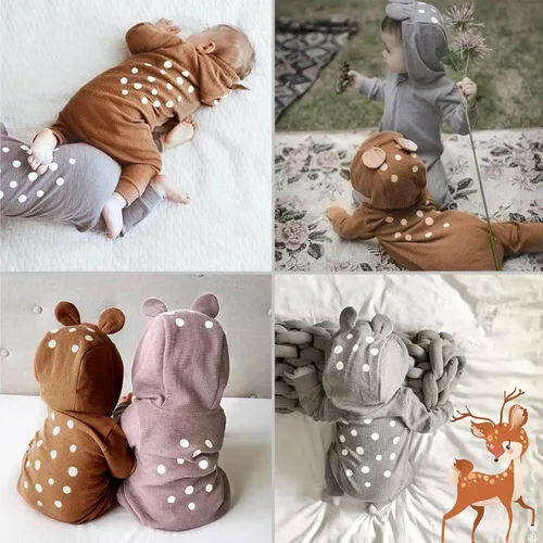 Miniatura 38 de Simplee Kids Enterizo con diseño de conejo de Pascua con capucha, para bebé, overol con cremallera y orejas largas