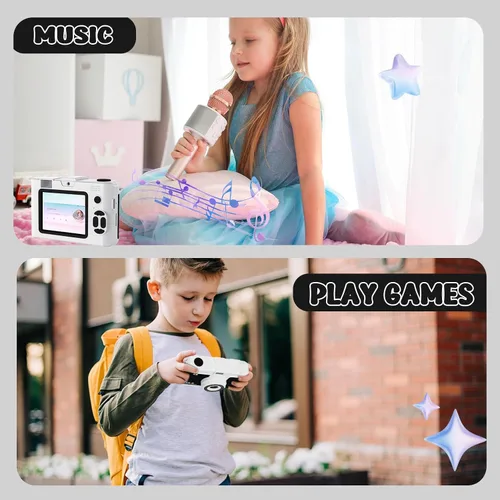 Miniatura 6 de Cámara para niños de 50.0 megapíxeles para niñas de 5 a 13 años con WiFi, MP3, grabación de video, videocámara digital para selfie para niños