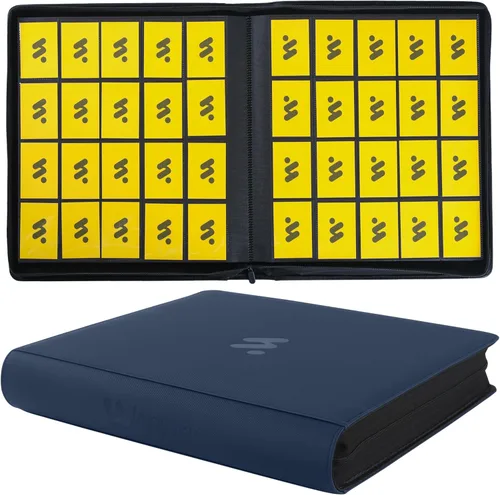 Miniatura 15 de Carpeta de tarjetas con 12 bolsillos, carpeta de tarjetas intercambiables con capacidad para hasta 1200 tarjetas con 50 fundas, álbum con cremallera