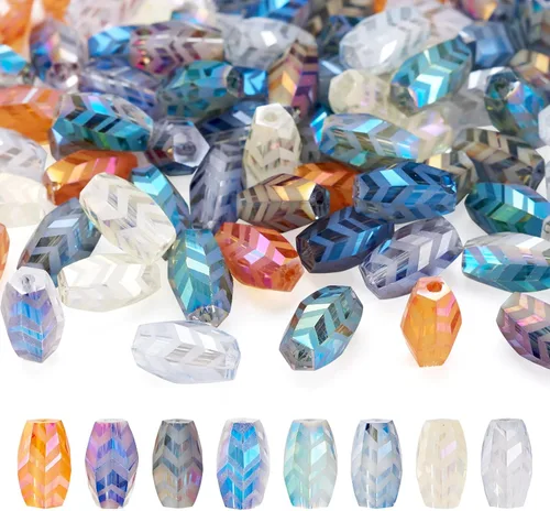 Miniatura 21 de Craftdady 100 cuentas de vidrio Rondelle facetadas de 0.315 a 0.315 pulgadas, cuentas de cristal transparente sueltas redondas espaciadoras