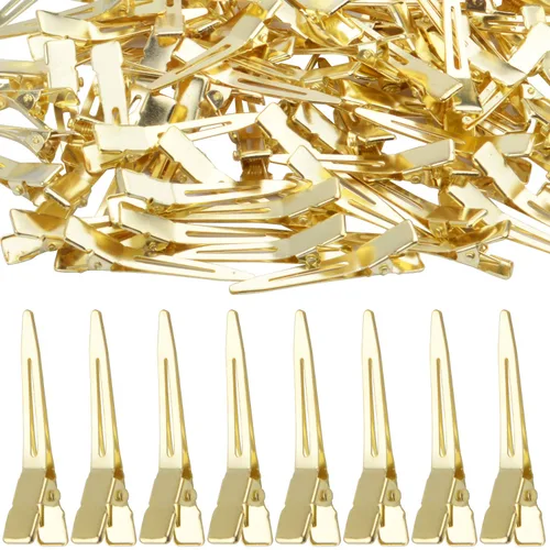 Miniatura 9 de 100 pinzas negras de una sola punta, pinzas de pelo de cocodrilo de metal, pinzas de peinado para mujeres y hombres, extensiones de cabello de salón