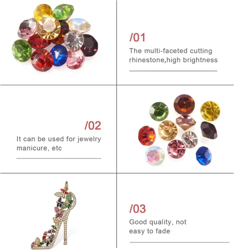 Miniatura 3 de Cheriswelry 5500 piezas de diamantes de imitación de cristal facetados con diamantes de imitación de cristal en punta de 0.079 pulgadas, 11