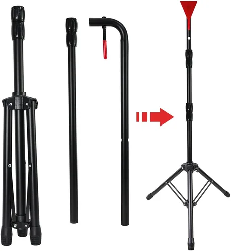 Miniatura 5 de Rueda giratoria de 18 pulgadas con altura ajustable de 38 a 63 pulgadas con soporte de piso para trípode, rueda giratoria de 14 ranuras con borrado