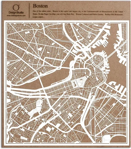 Miniatura 24 de O3 Design Studio Aberdeen - Mapa de papel cortado en papel blanco de 12 x 12 pulgadas