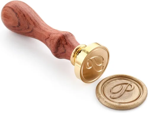 Miniatura 16 de VOOSEYHOME - Sello de cera, letra inicial escrita a mano con mango de palisandro, decoración en invitaciones, sobres de correo, tarjetas, libros