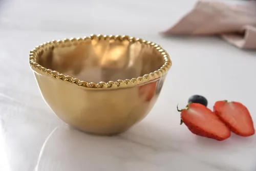 Miniatura 7 de Pampa Bay Tazón pequeño de porcelana (dorado)