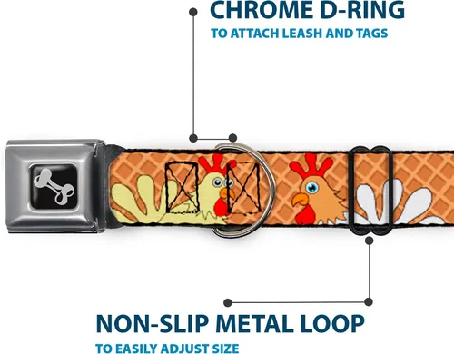 Miniatura 5 de Buckle-Down Collar de perro con diseño de gofres y pollo de 9-15 pulgadas, pequeño
