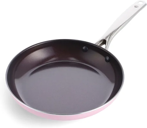 Miniatura 8 de Blue Diamond Sartén antiadherente de 12 pulgadas con tapa, sartén de cerámica sin PFAS y PTFE con infusión de diamante, apta para lavavajillas