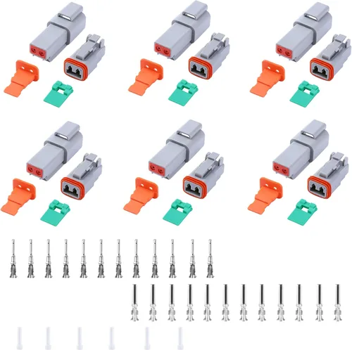 Miniatura 9 de Kit de conectores Deutsch DT de 100 unidades, 2 3 4 6 8 12 pines gris impermeable conector eléctrico con sello y conector de sellado 1 kit 2 3 4 6 8