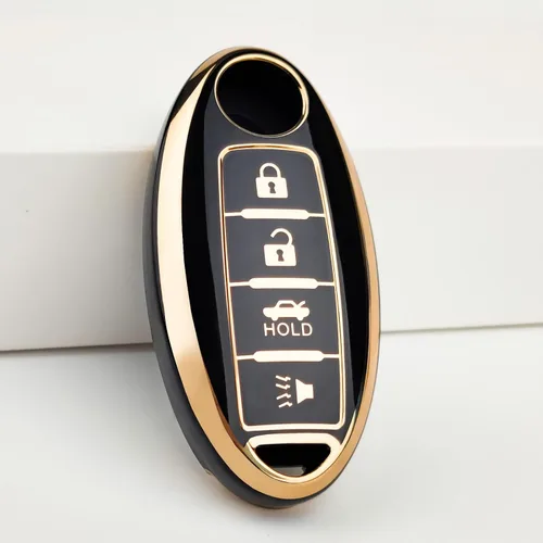 Miniatura 3 de OLLEN Funda para llavero de TPU de 4 botones con anillo sin tornillos, apta para Nissan Altima Sentra Maxima Murano Rogue Armada Pathfinder, funda
