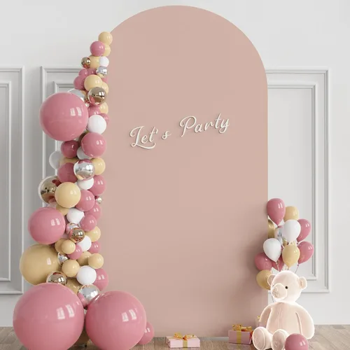 Miniatura 3 de Wokceer Cubierta de Arco de Boda de 7.2 Pies de Spandex Ajustada Cubiertas de Soporte de Arco de Boda Parte Superior Redonda Cubierta de Fondo