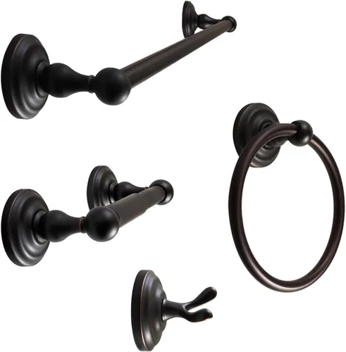 Miniatura 16 de SENTO ROBIKI - Juego de accesorios de baño modernos plateados, incluye gancho para bata, soporte para papel higiénico, toallero, barra de toalla