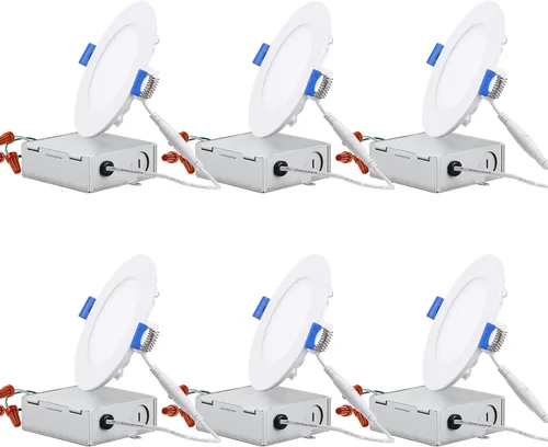 Miniatura 12 de TORCHSTAR Iluminación empotrable LED delgada de 4 pulgadas con caja J, CRI 90+, 5CCT regulable 700LM LED Downlight, ETL y Energy Star