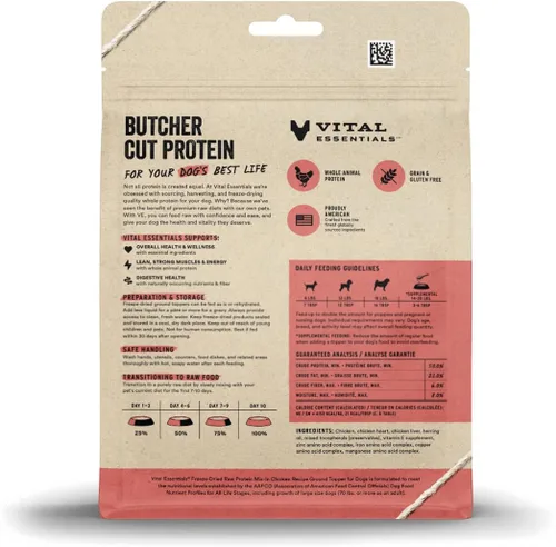Miniatura 2 de Vital Essentials Mezcla de Proteína Cruda Liofilizada para Complementar Comida de Perro, Complemento de Pollo Molido para Perros, 6 oz