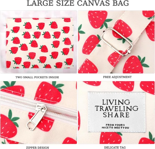 Miniatura 27 de Bolsa de lona con diseño de bolsillo externo, aspecto elegante, correa de hombro ajustable