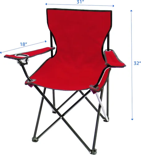 Miniatura 3 de Trademark Innovations Silla plegable de campamento de playa para exteriores, 18 pulgadas de largo x 31 pulgadas de ancho x 32 pulgadas de alto, rojo