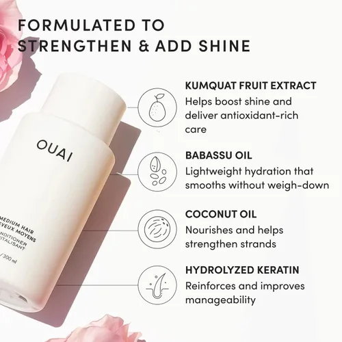 Miniatura 5 de OUAI Juego de champú y acondicionador para cabello normal - Champú y acondicionador sin sulfatos para mujeres y hombres - Elaborado con queratina