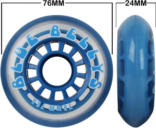 Miniatura 5 de 8 ruedas de patín en línea 2.992 in 78a, transparente/azul
