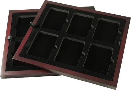 Miniatura 10 de Caja de exhibición de monedas de dos bandejas para cápsulas, certificadas, estilo losa o monedas de desafío, sin bandejas