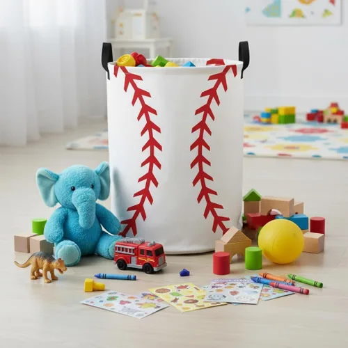 Miniatura 3 de Cesta de lavandería para bebé, cesta para bebé, para guardería, niños y niñas, lindos juguetes para niños, organizador de almacenamiento bohemio