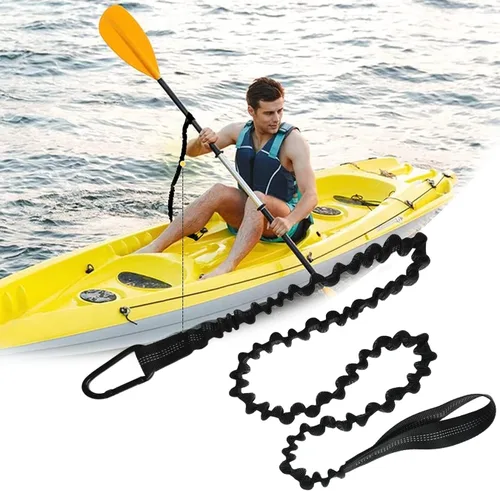 Miniatura 2 de Paddle Leash Kayak Paddle Holder Tool Lanyard - 2 Pack Stretchable Paddle Strap with Carabiner Secure Leash Lanyard Rope for SUP Kayak Canoe Paddle