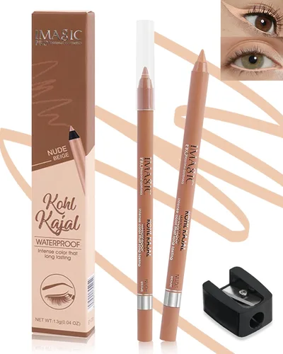 Miniatura 13 de Lápiz delineador de ojos de gel a prueba de manchas negro impermeable con sacapuntas, a prueba de decoloración, lápiz delineador de ojos suave, 2