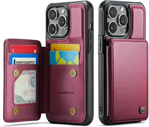 Miniatura 45 de Vinich Funda tipo cartera para iPhone 11 con tarjetero, bloqueo RFID, ranuras de crédito, función atril, a prueba de golpes, para iPhone 11 de 6.1