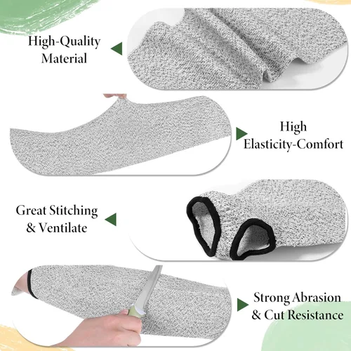 Miniatura 4 de SHENLIU 6 pares de mangas resistentes a cortes para brazo con orificio para el pulgar, mangas de protección de antebrazo de 18 pulgadas, protección