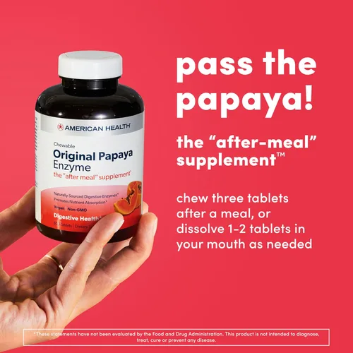 Miniatura 4 de American Health Enzima de papaya original masticable 250 Chwbls