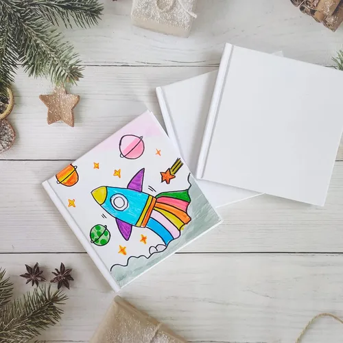 Miniatura 7 de zmybcpack Paquete de 12 libros encuadernados en blanco de 5x5 pulgadas, libro encuadernado en blanco para estudiantes para escribir historias