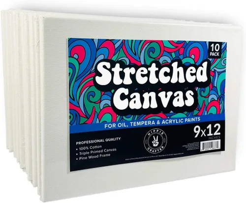 Miniatura 9 de Paquete de 10 lienzos estirados para pintura, tableros de lienzo rectangulares en blanco de 8 x 10 pulgadas, ideales para acrílico, óleo y arte