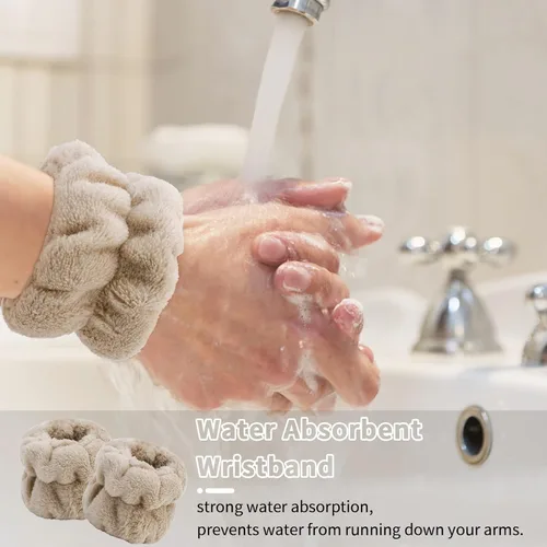 Miniatura 3 de WHAVEL Pulseras de lavado facial (6 pares), pulseras absorbentes de spa para lavar la cara, bandas de lavado, evitan que el líquido se derrame por
