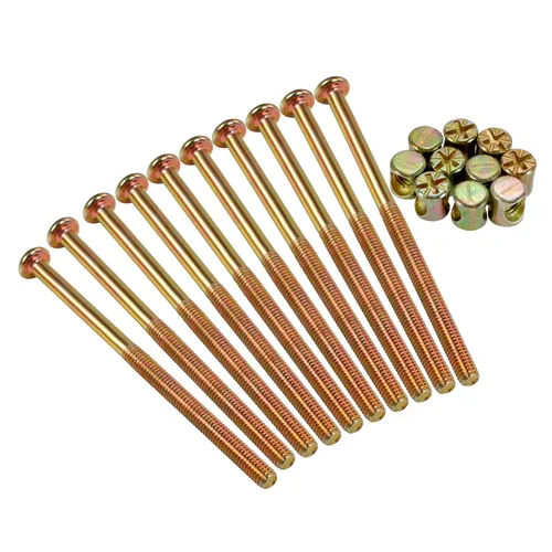 Juego de 10 piezas de tornillos M6 x 100 mm de cabeza plana hexagonal con enchufe - Perfecto para accesorios de cama de madre y bebé - Galvanizado