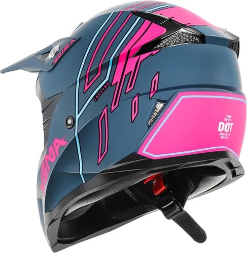 Miniatura 5 de Casco para Dirt Bike YEMA aprobado por DOT - Casco de motocross ATV MX BMX todoterreno de cara completa con 8 ventilaciones y forro removible, casco