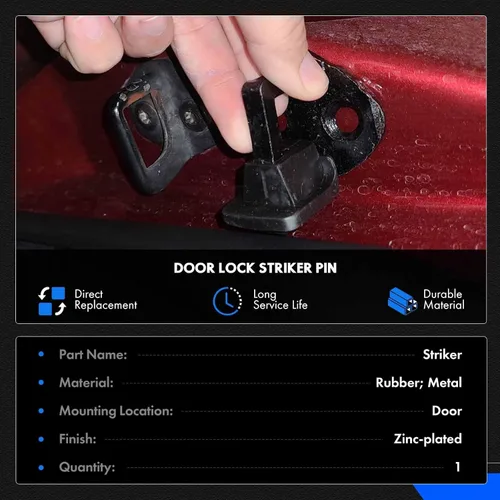 Miniatura 5 de Pasador de pestillo de cerradura de puerta mejorado con buje de goma - Compatible con Ford F-150 2009-2014 cabina sencilla o cabina de tripulación