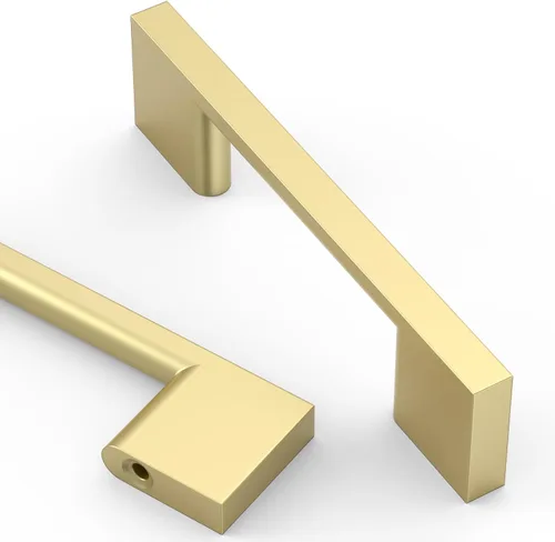 Asidrama - Paquete de 10 manijas de gabinete de cocina de oro cepillado de 3 pulgadas (76mm), tiradores de gabinete, herrajes para gabinete de