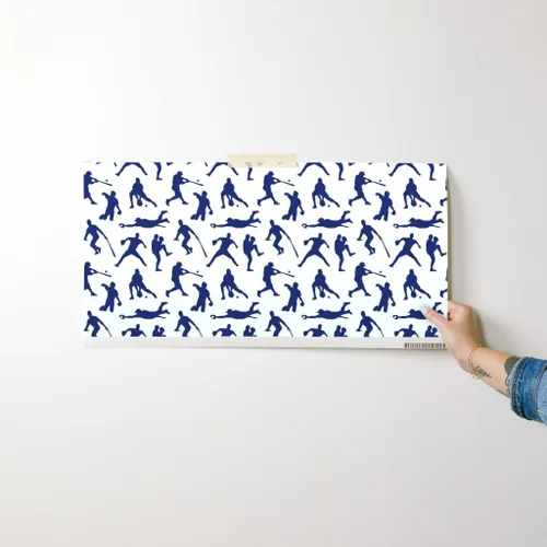 Miniatura 7 de Spoonflower Papel tapiz para despegar y pegar - Jugadores de béisbol Azul oscuro Deportes Hombres Thin Line Kids Papel pintado extraíble