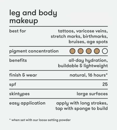 Miniatura 8 de Dermablend Leg and Body Makeup Foundation with SPF 25 90N Medium Natural