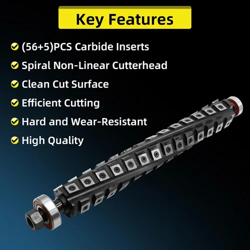 Miniatura 6 de Shelix Cabezal de corte helicoidal para DeWalt 735 DW735 DW735X Cepilladora de espesor, cabezal de corte helicoidal de 13 pulgadas para DeWalt DW735