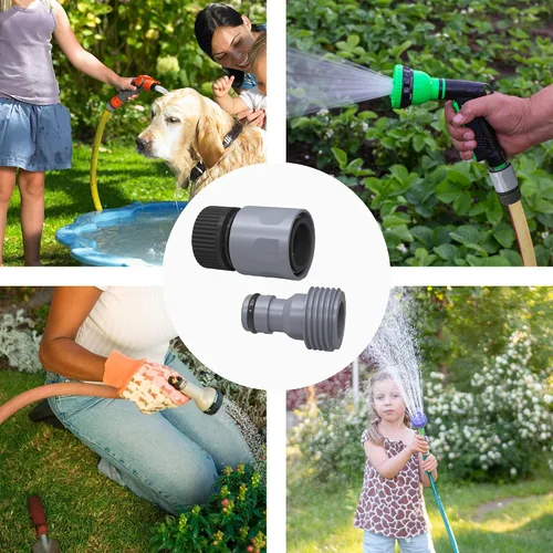 Miniatura 7 de Hourleey Manguera de jardín Conector rápido Manguera de jardín de plástico de 3/4 pulgadas, accesorios de conexión rápida, conectores macho