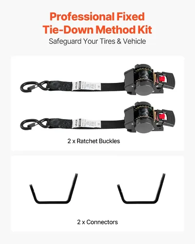 Miniatura 2 de Kit de amarre de cuñas para ruedas VEVOR, correa de amarre fija para remolque, kit de amarre de coche con S-Hook, resistencia a la rotura de 1649