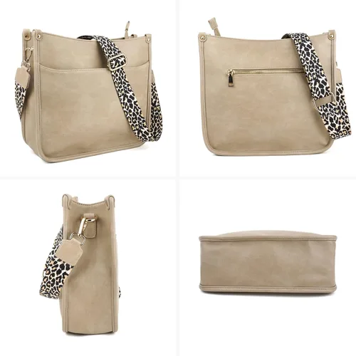 Miniatura 7 de KOGTLA Bolsos cruzados de cuero Hobo con correa de guitarra para mujer
