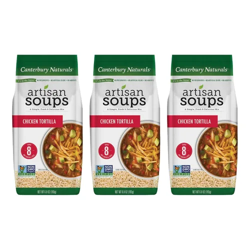 Miniatura 20 de Canterbury Naturals Mezcla de sopa artesanal, mezcla de sopa de fideos con pollo, sin OMG, hace 8 porciones, bolsa de 6.5 onzas (paquete de 3)